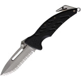 Ontario XR-1 Extreme Rescue Linerlock Knife Bead Blast Serrated N690 Blade for Emergency Responders Black Zy-Ex Handle by Ontario