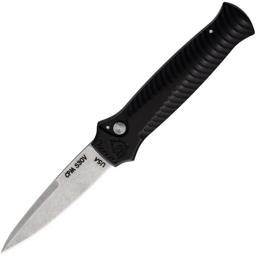 Piranha Knives Auto Miniguard Button Lock P-7BK by Piranha Knives