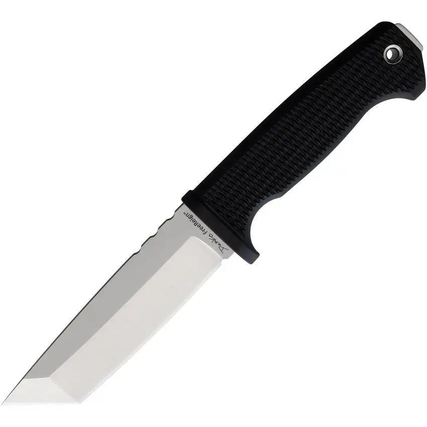 Demko FreeReign Tanto Knife 5In Satin AUS10A Blade Full Tang With Kydex MOLLE Sheath For Tactical Enthusiasts by Demko