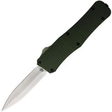Mantis Auto OTF Stiletto - Automatic Opening Green Checkered Aluminum Handle Knife by Mantis