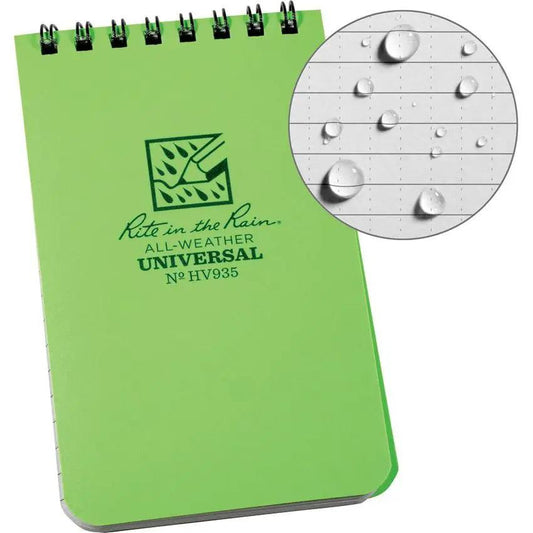 Rite in the Rain Hi Vis Top Spiral Notebook HV935 Compact Rugged Field Notebook For Professionals by Rite in the Rain