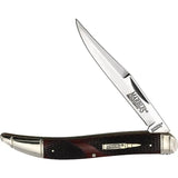 Marbles Toothpick - Brown Checkered Bone Handle With Stainless Mirror Finish Long Clip Blade by Marbles