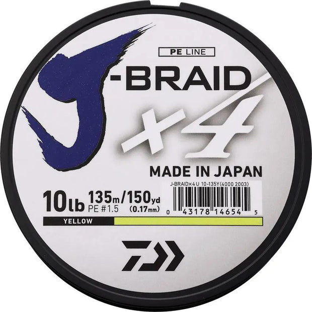 Daiwa J-Braid Line 10/150 Yellow JB4U10-150FY by Daiwa