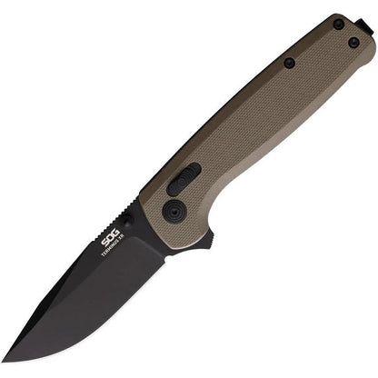 SOG Terminus XR Lock Knife Three Inch D2 Blade Four And A Quarter Inch Closed Tan G10 Handle EDC Tactical by SOG