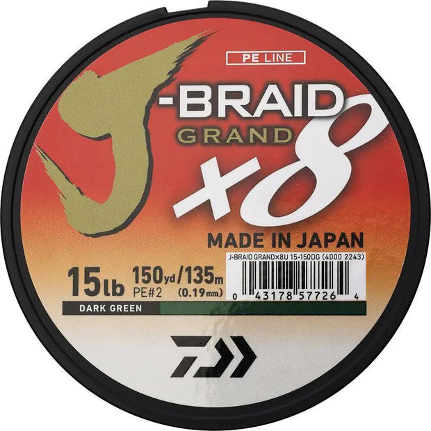 Daiwa J-Braid Grand Line 15/150 JBGD8U15-150DG by Daiwa
