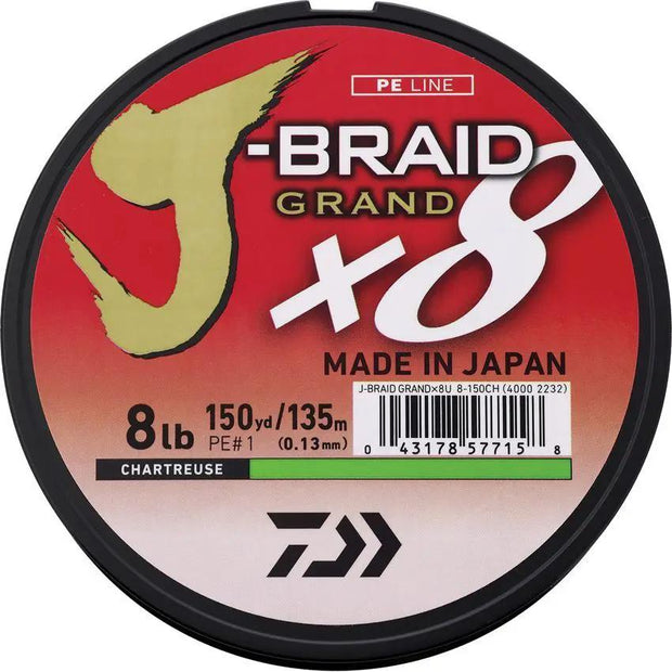 Daiwa J-Braid Grand Line 8/150 Char JBGD8U8-150CH by Daiwa