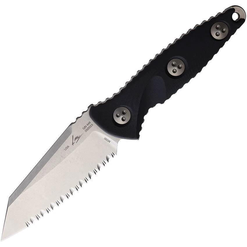 Microtech Socom Alpha Mini Elite Tactical Knife M390 Wharncliffe Blade Stonewashed Black G10 for EDC Enthusiasts by Microtech