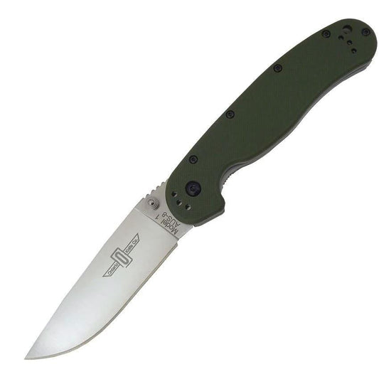 Ontario RAT I Linerlock Knife Foliage Green Handle AUS 8 Satin 3.5 Inch Blade EDC Everyday Carry by Ontario