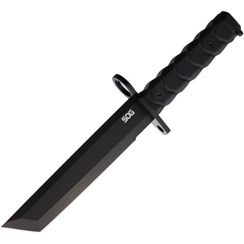 SOG Bar15T Combat Knife Tanto AUS8 Blade G10 Handle For Tactical Pros With Steel Guard And Sheath Boxed by Sog
