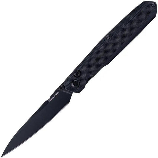 Real Steel G5 Metamorph Button Lock Knife Premium Black PVD 14C28N Sandvik Steel G10 Handle EDC by Real Steel