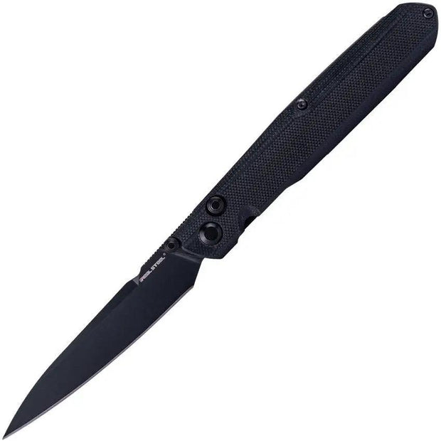 Real Steel G5 Metamorph Button Lock Knife Premium Black PVD 14C28N Sandvik Steel G10 Handle EDC by Real Steel
