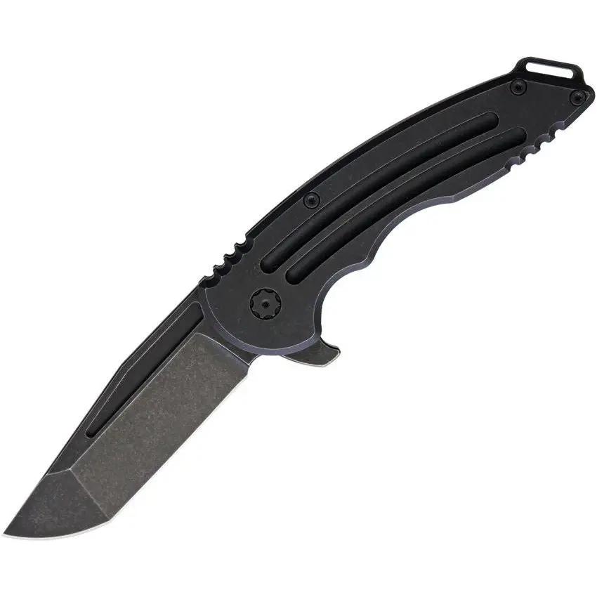 Hoback Knives Husky Framelock Titanium Black HUSKY DLC BLACK FALLOUT by Hoback Knives