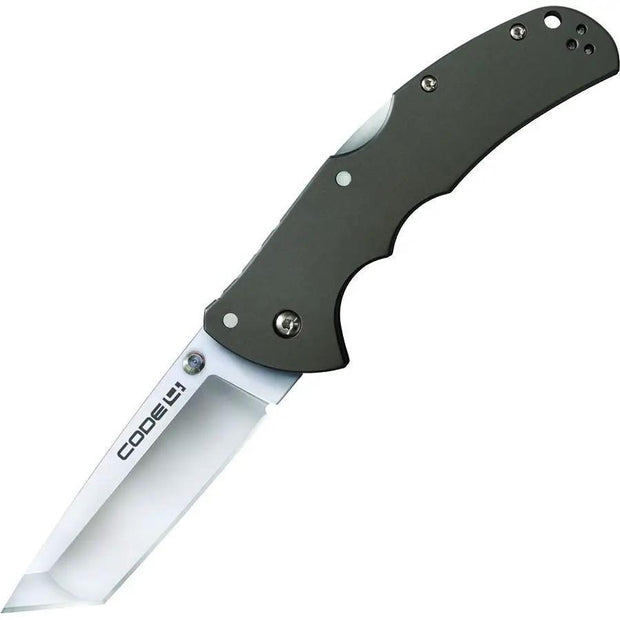 Cold Steel Code 4 Lockback Tanto - Satin CPM S35VN Blade Gray Aluminum Handle Signed by Lynn Thompson by Lynn Thompson Collection