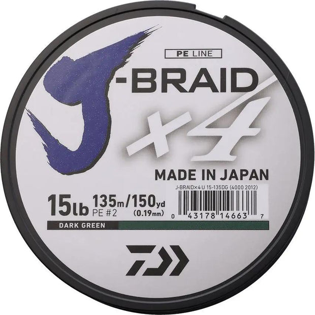 Daiwa J-Braid Line 15/150 Green JB4U15-150DG by Daiwa