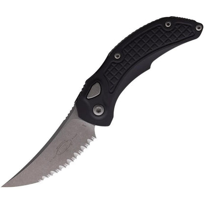 Microtech Auto Brachial Button Lock Knife For EDC Enthusiasts Automatic Opening 4.75 Inch Closed 3.5 Inch Serrated Blade by Microtech