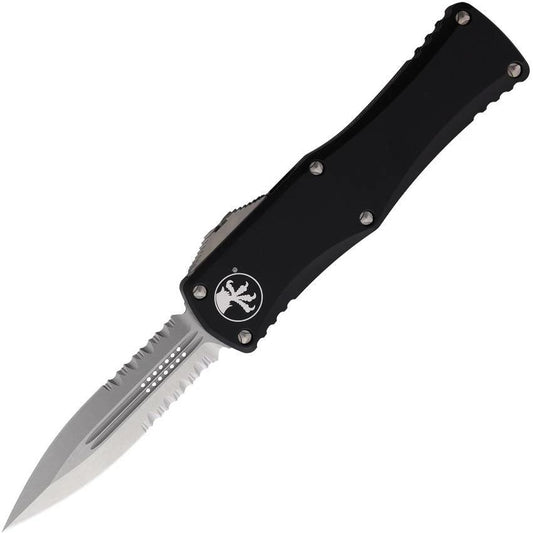 Microtech Auto Hera DE OTF Knife Stonewash Blade Black Aluminum Handle for EDC Enthusiasts by Microtech