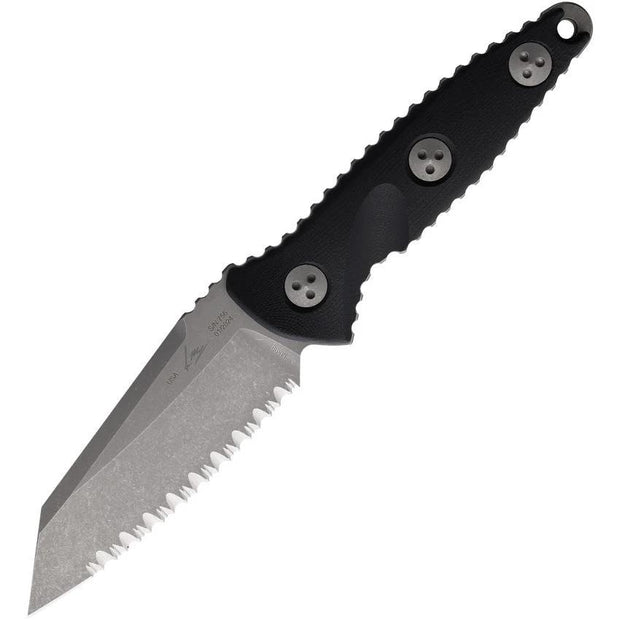 Microtech Socom Alpha Mini Warcom Knife Serrated 3.75in Blade Carbon Fiber Handle Extended Tang Tactical EDC by Microtech