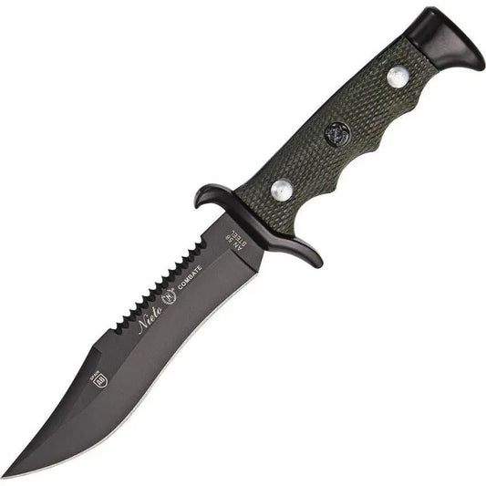 Nieto Combat Fixed Blade OD 3001 Tactical Knife Sawback Clip Point 4.5in For Outdoorsmen by Nieto