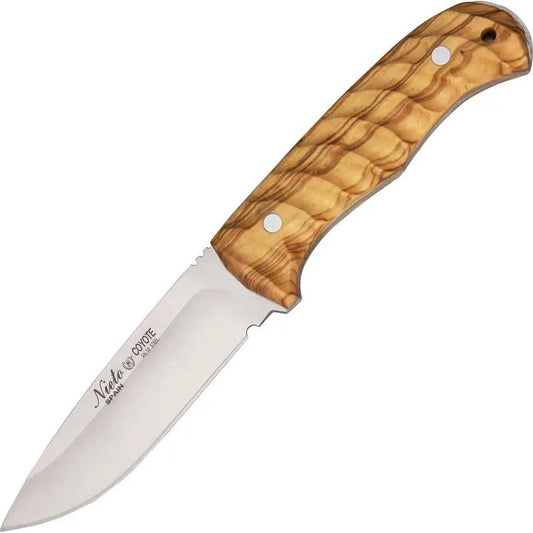 Nieto Coyote Bocote Knife 4.5in Satin Stainless Blade Full Tang for Outdoor Enthusiasts by Nieto