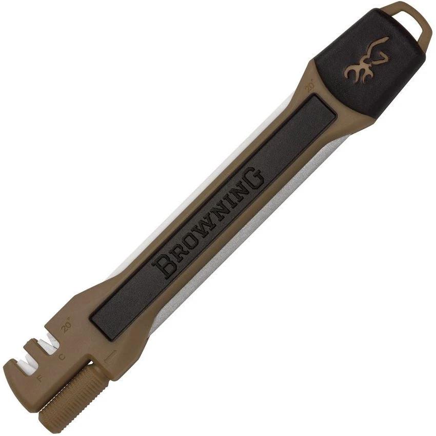 Browning Primal Knife Sharpener Pocket Size For Hunters Diamond Surface 20 Degree Guides Serrated And Gut Hook Ready by Browning