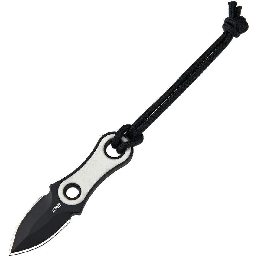 CJRB Knap Fixed Blade Knife 3in Overall With White G10 Handle And Black PVD AR RPM9, Full Tang For EDC Tactical Fans by CJRB