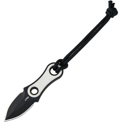 CJRB Knap Fixed Blade Knife 3in Overall With White G10 Handle And Black PVD AR RPM9, Full Tang For EDC Tactical Fans by CJRB