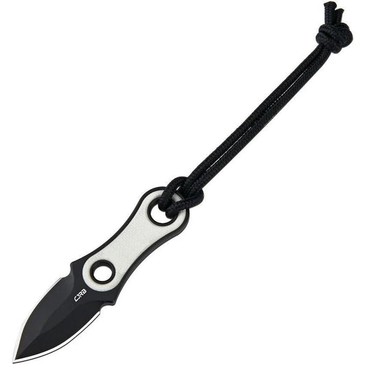 CJRB Knap Fixed Blade Knife 3in Overall With White G10 Handle And Black PVD AR RPM9, Full Tang For EDC Tactical Fans by CJRB