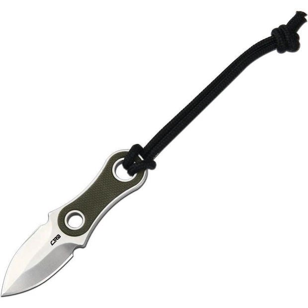 CJRB Knap Fixed Blade Knife 3 Inch Overall AR RPM9 Satin Double Edge Green G10 Full Tang EDC Outdoors by CJRB