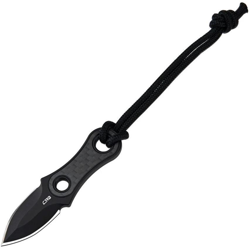 CJRB Knap Fixed Blade Knife Premium Carbon Fiber Handle AR RPM9 3 Inch Full Tang EDC Neck Sheath by CJRB