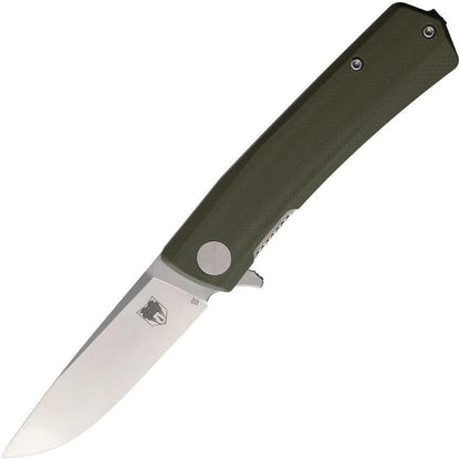 Cobratec Serpent Linerlock Knife 4 Inch Closed 3 Inch Satin D2 Blade OD Green G10 Handle Extended Pocket Clip EDC Ready by Cobratec Knives