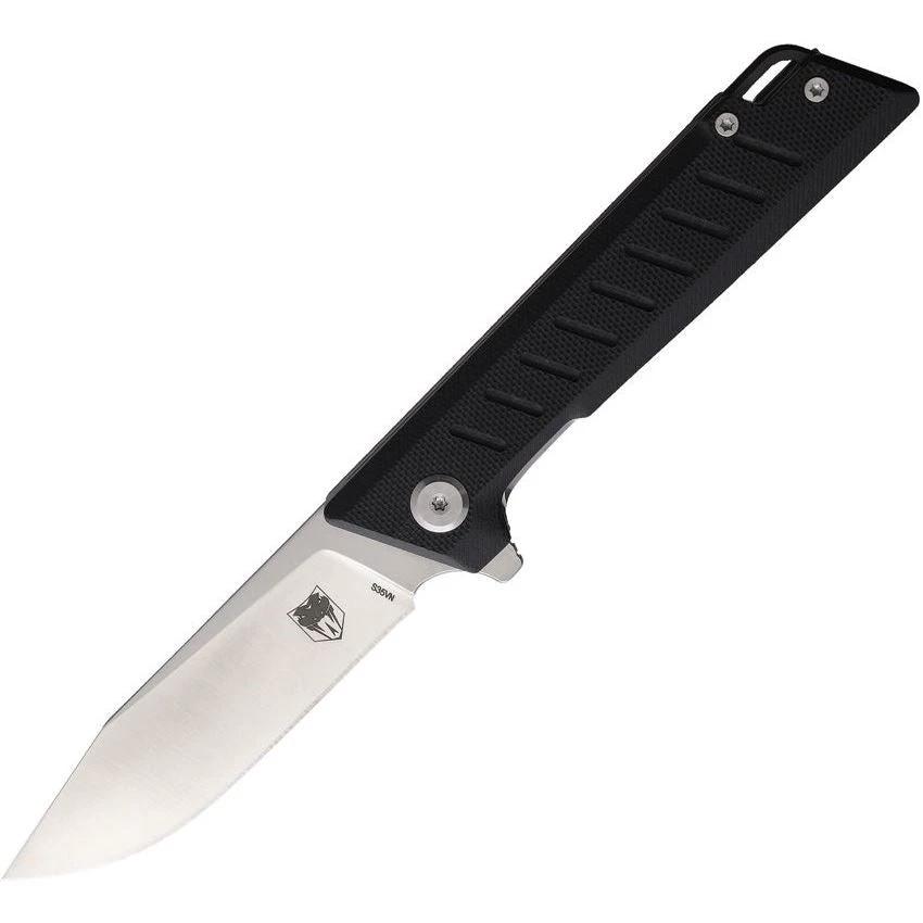 Cobratec Riptide Linerlock Knife S35VN 3 Inch Satin Finish Blade Black G10 Handle Extended Tang Lanyard For EDC by Cobratec Knives