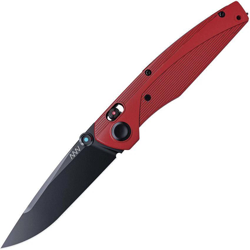 Acta Non Verba A100 A Lock Elmax DLC Blade Red GRN Handle Lumidot Thumb Stud EDC Knife For Enthusiasts by Acta Non Verba Knives