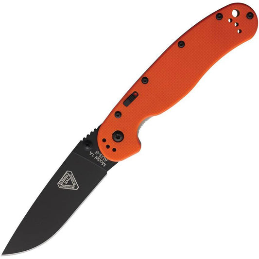 Ontario RAT IA Linerlock Assisted Opening Knife Orange G10 Handle 3.5 Inch AUS8 Blade For EDC Enthusiasts by Ontario