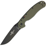 Ontario RAT IA TAO Assisted Opening Linerlock Knife OD Green G10 AUS8 Three Point Five Inch Blade for EDC by Ontario