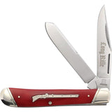 Rough Rider Trapper Knife 4 Inch Red Bone Handle With Stainless Clip And Spey Blades Collectors Premium Gift Tin by Rough Rider