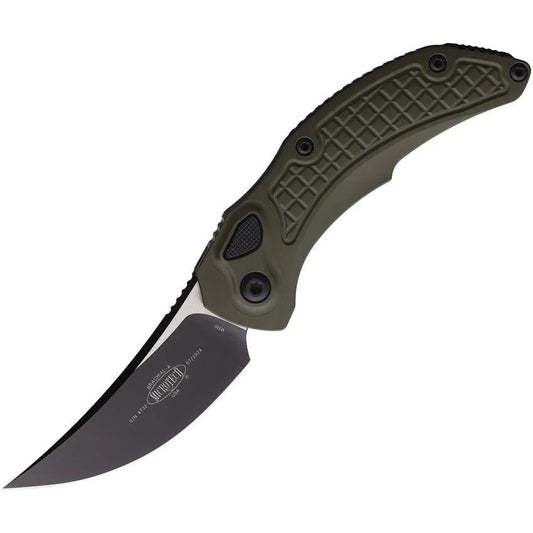 Microtech Auto Opening Knife With Button Lock SE 268A 1OD Two Tone Premium Steel Blade OD Green Aluminum Handle For EDC by Microtech