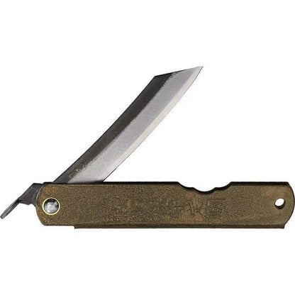 Higonokami No 2 SK Steel Warikomi Folder For EDC Enthusiasts Premium Iron Handle Extended Tang Lanyard Hole Boxed by Higonokami
