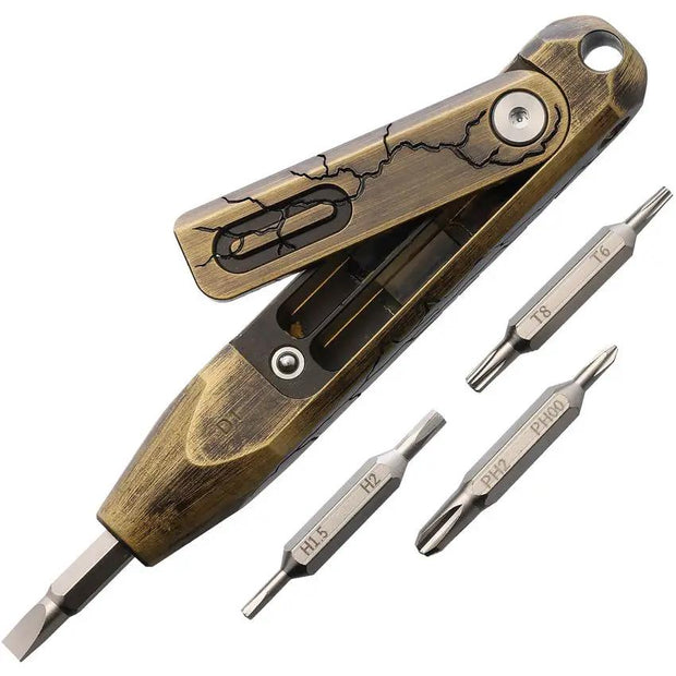 Oknife Otacle D1 Cracked Brass OTACLED1CB by Oknife