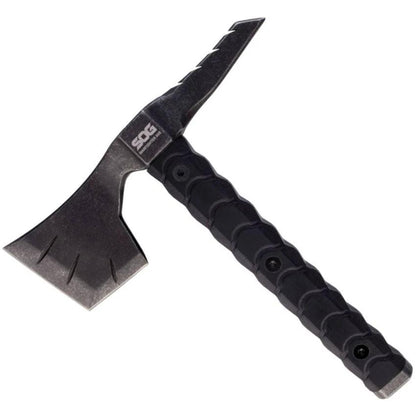 SOG Warfighter Axe Tactical Survival Hatchet With 4 Inch Cutting Edge Black G10 Handle Spike End For Campers by SOG