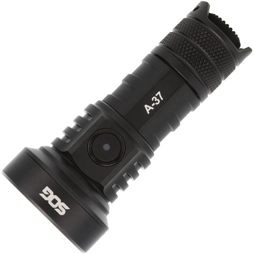 SOG A37 Tactical Flashlight 1320 Lumens Long Range 701m Beam Aluminum Black Rugged Outdoor Professionals by SOG