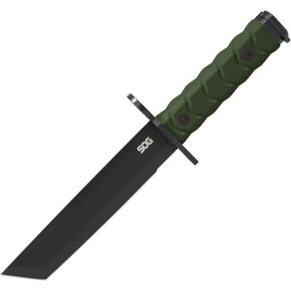 SOG BAR15T Combat Knife OD Green G10 Handle AUS8 Tanto Blade AR Barrel Ring Kydex Sheath For Tactical Fans by SOG