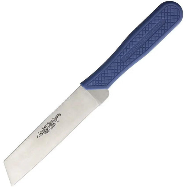 Ontario Seed Potato Knife 4 Inch - 7Cr Blade Ergonomic Checkered Blue Handle for Home Gardeners by Ontario