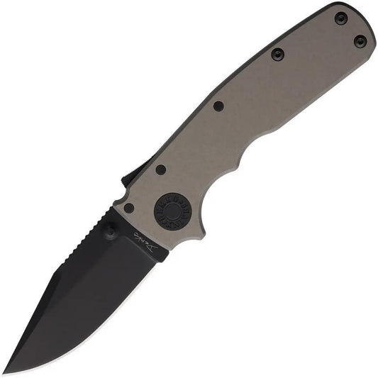Demko Shark Cub Knife Stealth 2.5in CPM20CV DLC Coated Blade Aluminum Handle For EDC Enthusiasts by Demko