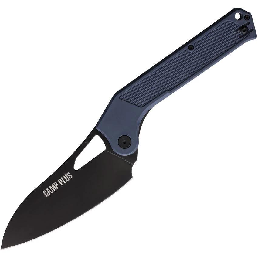 Ontario Camp Plus EDC Linerlock Knife Gray OD Med Size Cleaver Style Blade With Thumb Pull Pocket Clip by Ontario