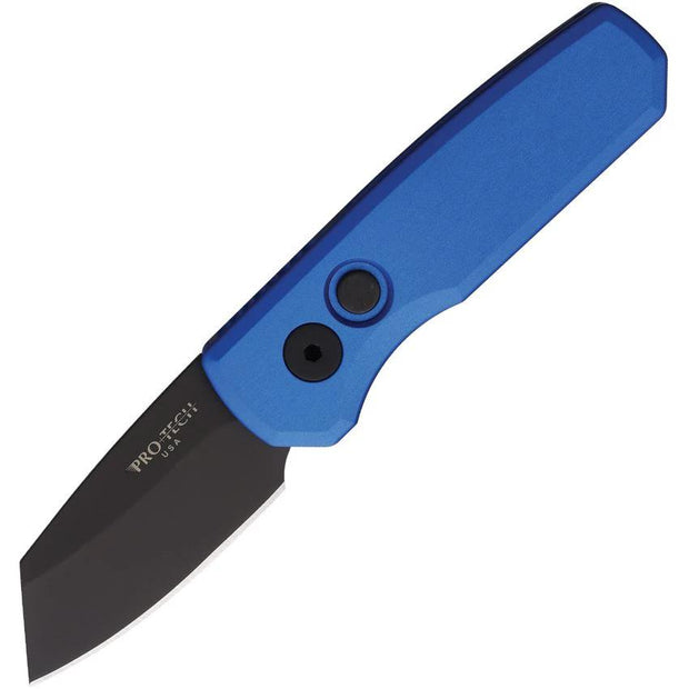 Pro Tech Auto Runt Automatic Opening Blue 5 Button Lock Knife 2in CPM 20CV DLC Reverse Tanto For EDC Enthusiasts by Pro Tech