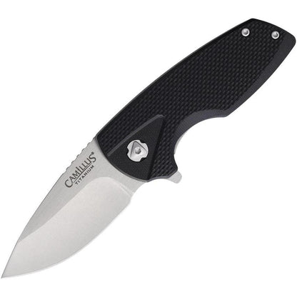 Camillus Bixbee Framelock Folding Knife EDC Enthusiasts 3.5 In Closed 2.5 In Stonewash 440 Stainless Blade Pocket Clip by Camillus