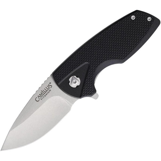 Camillus Bixbee Framelock Folding Knife EDC Enthusiasts 3.5 In Closed 2.5 In Stonewash 440 Stainless Blade Pocket Clip by Camillus
