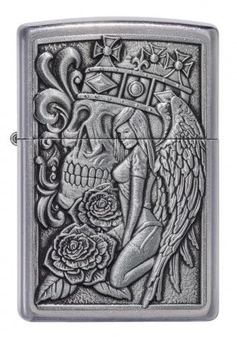 Zippo Skull & Angel Emblem Windproof Lighter – Model 49442 by Zippo