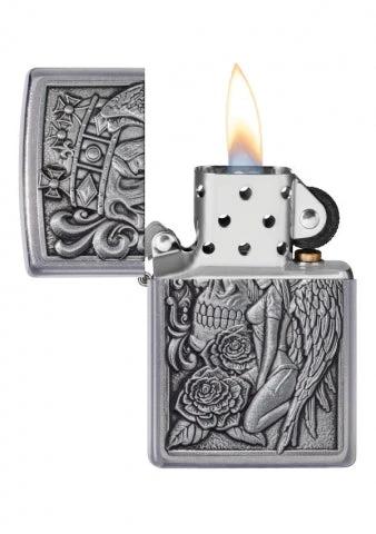 Zippo Skull & Angel Emblem Windproof Lighter – Model 49442 by Zippo