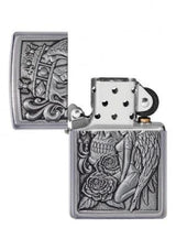 Zippo Skull & Angel Emblem Windproof Lighter – Model 49442 by Zippo